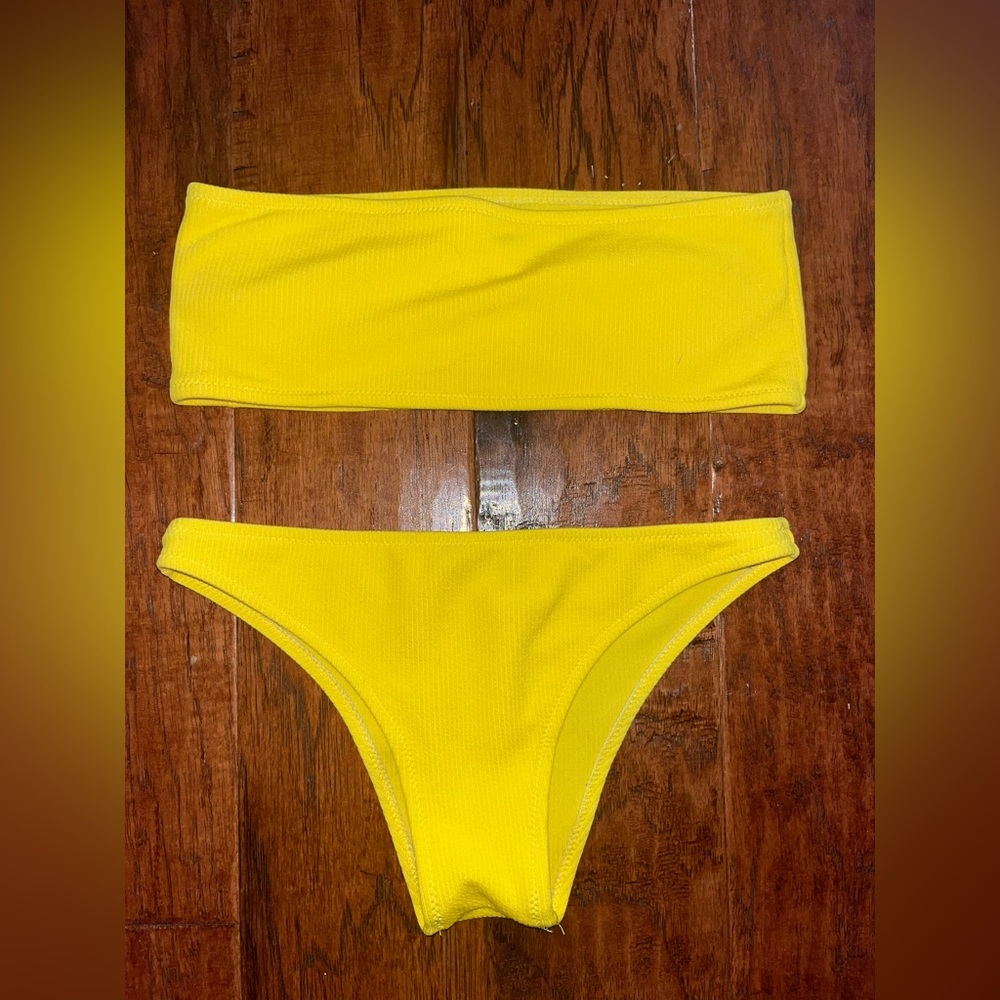 Robbed Yellow bandeau bikini